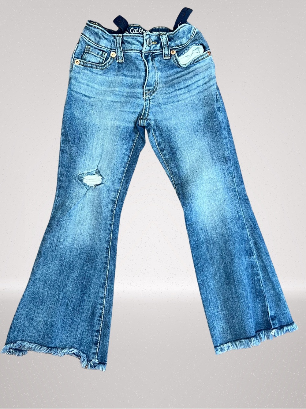 Cat & Jack Light Blue Distressed Flare Jeans